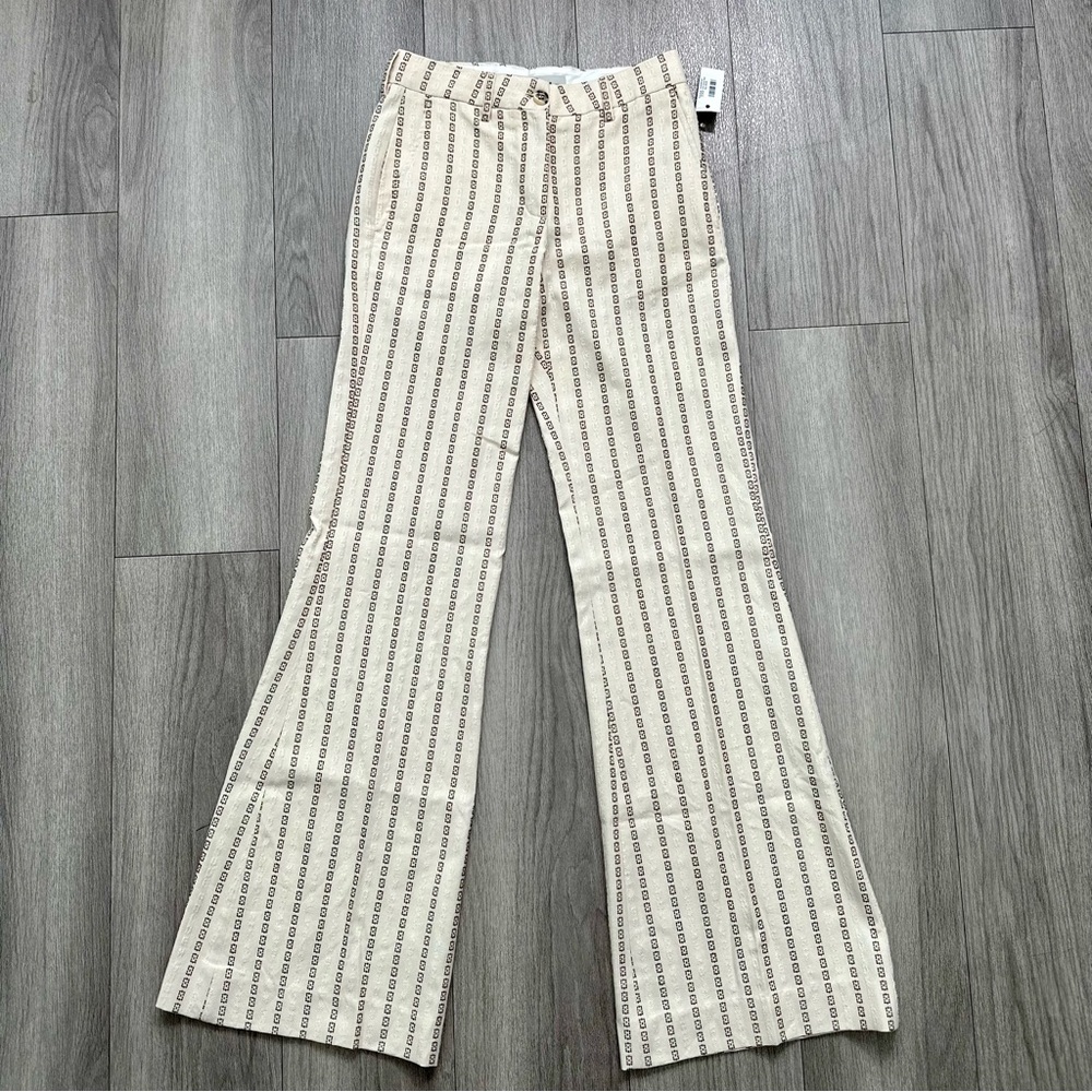 Golden Goose Cream Jacquard Flared Cotton Pants NWT - Picture 7 of 12